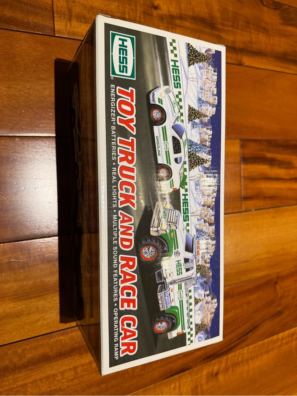 HESS Green and White Toy Truck & Race Car Play Set